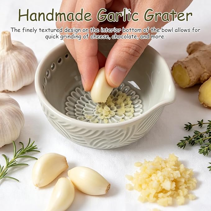 Grater Plate, 3 in 1 Ceramic Ginger Grater Bowl - Image 5