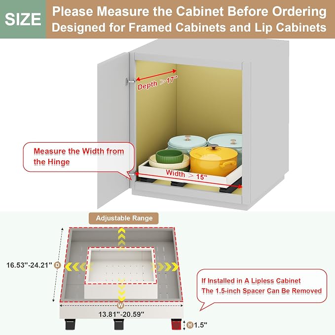 Pull out Cabinet Organizer, Expandable Width, Depth - Image 2
