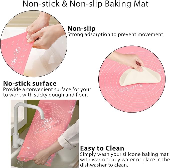 Silicone Pastry Mat 32" x 24" Extra Thick Non Stick Baking Mat - Image 4