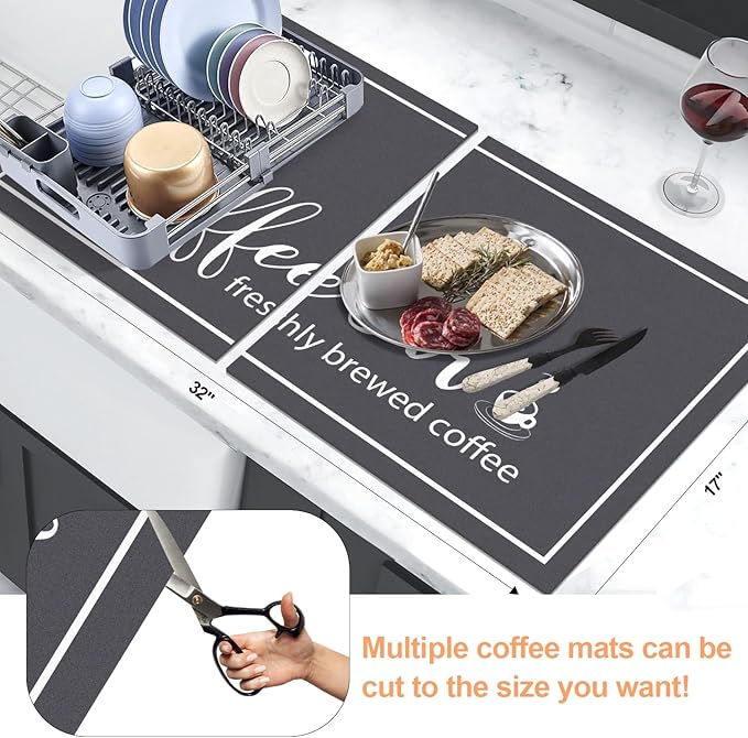 Findosom Dish Drying Mat, Cuttable Drying Mat - Image 2