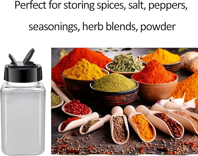 12 Pack 4oz Clear Plastic Spice Jars - Image 4
