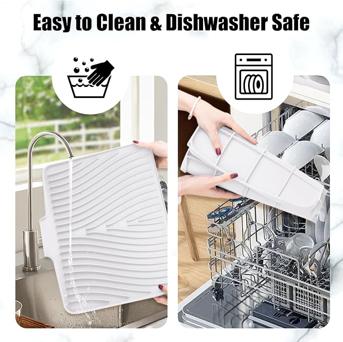 TIKNIK Silicone Dish Drying Mat, Stone Drying Mat - Image 4