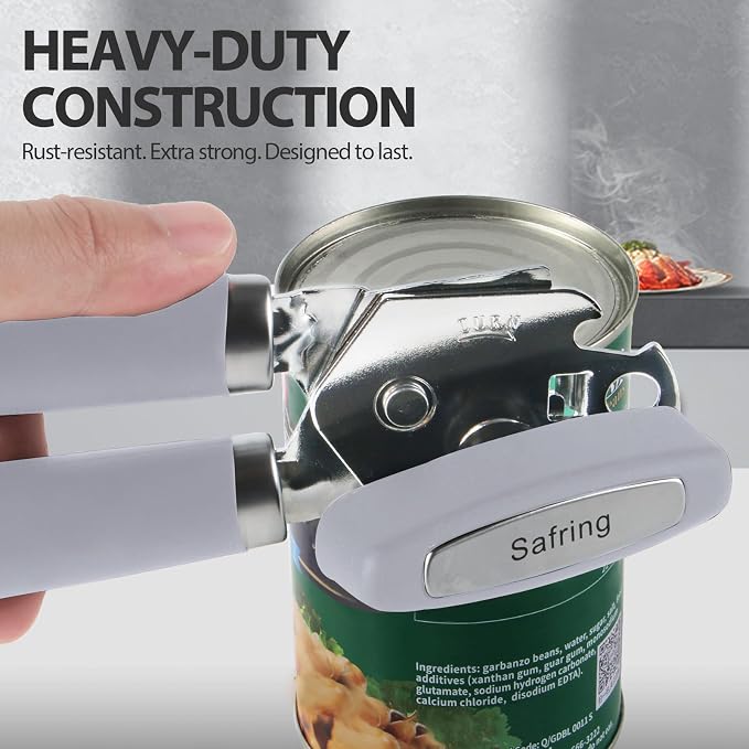 Safring Can Opener Manual, Heavy Duty Handheld Strong Can Opener - Image 6