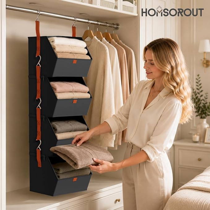 Homsorout Hanging Closet Organizer 4 Tier - Image 2