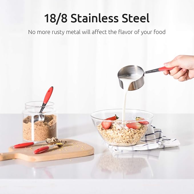 Measuring Cups : U-Taste 18/8 Stainless Steel Measuring Cups and Spoons Set of - Image 3