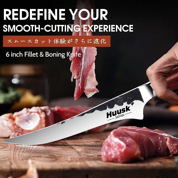 Huusk Boning Knife, Hand Forged 6" Fillet Knife, Butcher Knives Japanese - Image 5