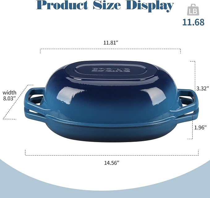 EDGING CASTING Enameled Cast Iron Oval Dutch Oven Pot - Image 2