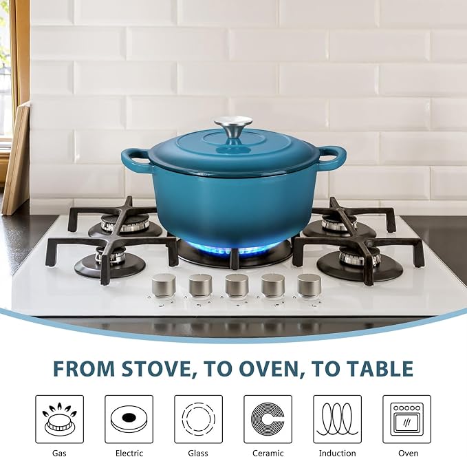 E-far 3 Qt Enameled Cast Iron Dutch Oven - Image 4