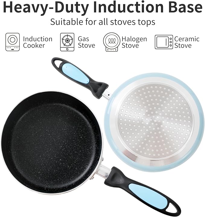 Nonstick Saucepan Set with Lid, Non Stick 1Qt & 2Qt Sauce Pan Set with Glass - Image 3