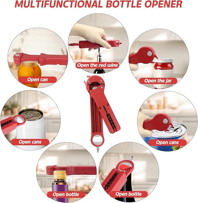 7 in 1 Jar Opener Bottle Opener and Wine Opener - Image 2