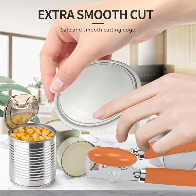 Safring Can Opener Manual, Heavy Duty Stainless Steel Smooth Edge Can Opener - Image 7