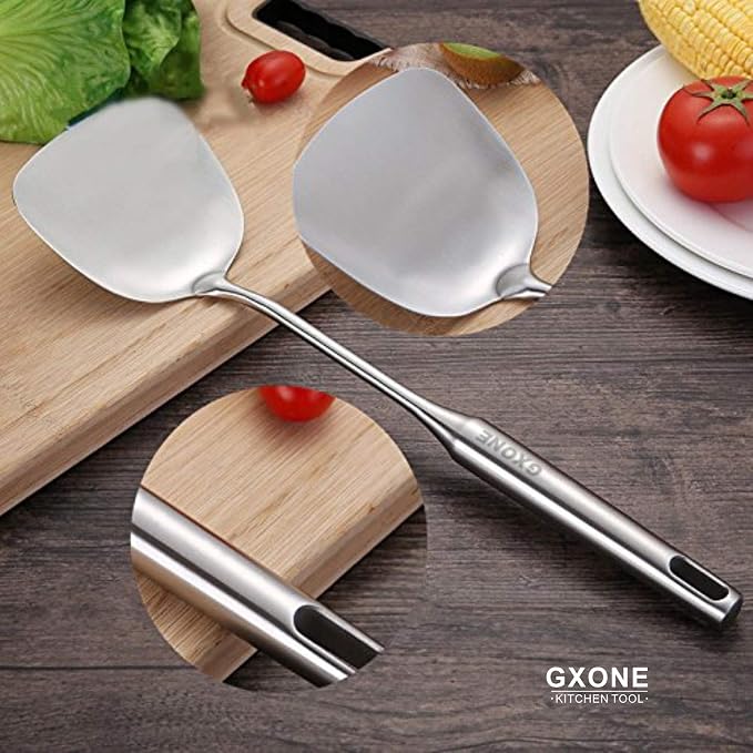 Wok Spatula Stainless Steel, Wide Metal Spatula - Image 5