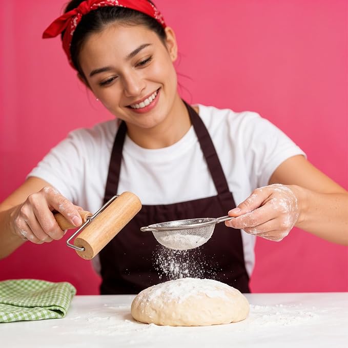 JJUNW Small Rolling Pin, Pizza Dough Roller, Non Stick Wood Pastry Roller - Image 8