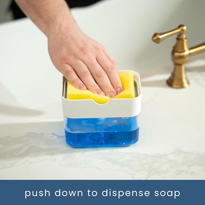 S&T INC. Dish Soap Dispenser and Sponge Holder - Image 2