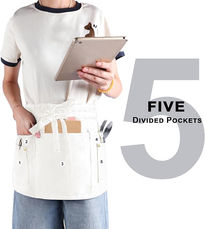 Server Apron with 5 Pockets - Image 4
