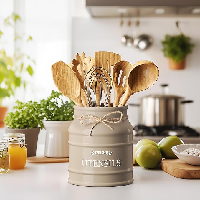 Barnyard Designs Ceramic Farmhouse Utensil Holder - Image 2