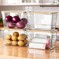 4 Pack Clear Storage Bins with Bamboo Lid, Garbage Bag Dispenser, Pantry by Unknown