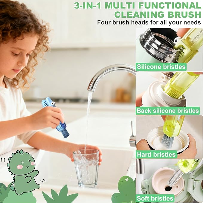 3 in 1 Cup Lid Gap Cleaning Brush, Portable Water Bottle Brush, Bottle Gaps - Image 4