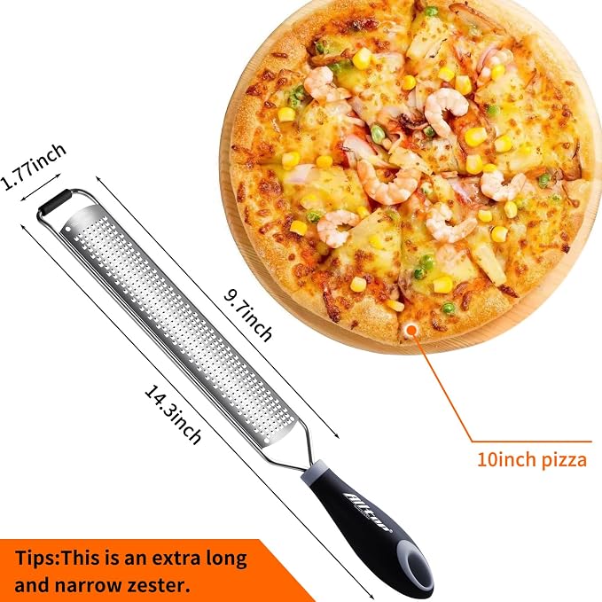 ALLTOP Lemon Zester, Hand-held Stainless Steel Food Grater, Pro Kitchen Tool - Image 2