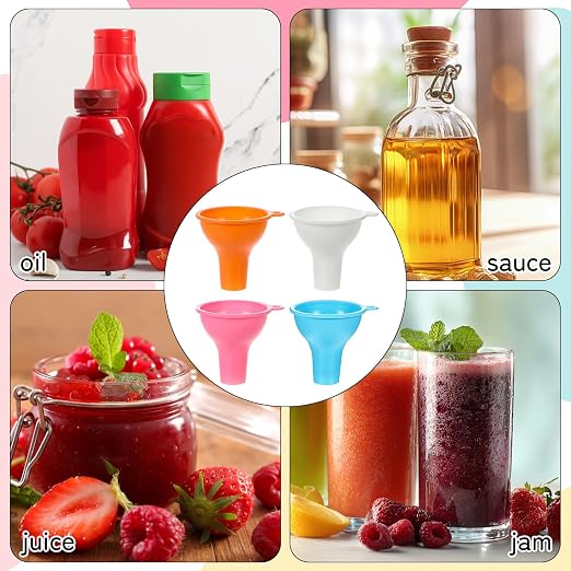 4 Pack Silicone Funnel, 3 Inch Wide Mouth Funnel - Image 4