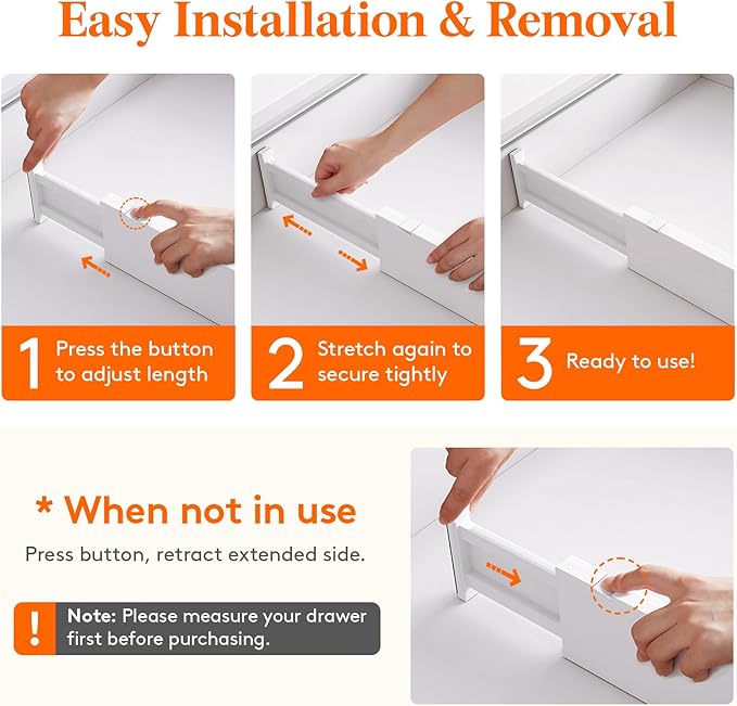 Lifewit 5 Pack 4" High Drawer Dividers 34-56cm/13.5-22" Adjustable Drawer - Image 4