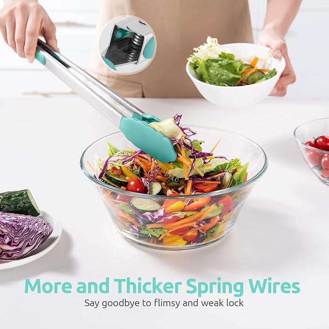 600ºF Heat Resistant Kitchen Tongs: U-Taste 16 in Extra Long Large Silicone - Image 8