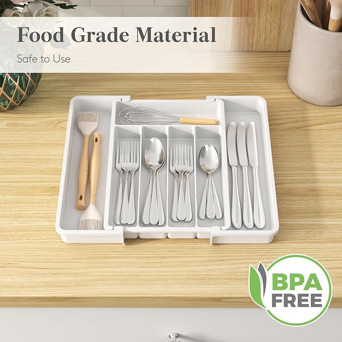 Lifewit Silverware Drawer Organizer, Expandable Utensil Tray - Image 6