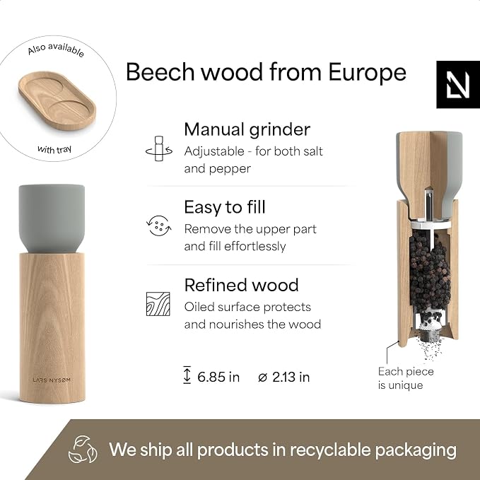 LARS NYSØM Wooden Salt and Pepper Grinder Set Manual - Image 4