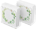 Acrylic Cocktail Napkin Holder, 2 Pack Clear Scalloped Napkin Dispenser by LUGUNU