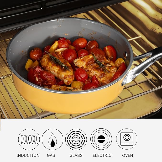 10-Inch Ceramic Non-Stick Cookware Set, 8-in-1 Multifunctional Cookware - Image 6