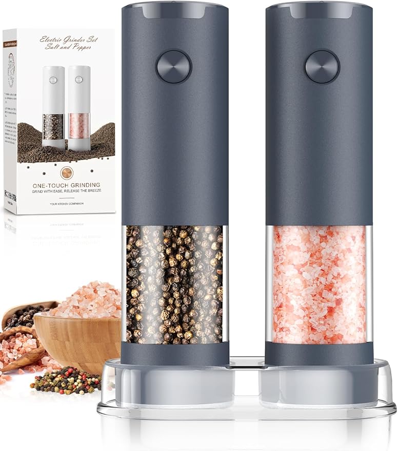 Salt and Pepper Shakers Electric Salt Pepper Grinder Set Kitchen Accessories by ioion