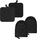 Oven Mitts and Pot Holders Set, Heat Resistant Silicone Kitchen Mini Oven by GOLDMEET