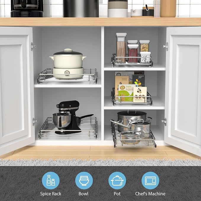 ZOINLIY Pull Out Cabinet Organizer, Versatile Slide Out Kitchen Organizers and - Image 6
