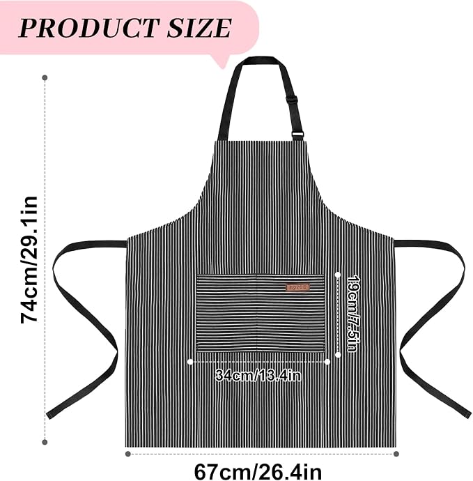 2Pack Adjustable Kitchen Apron for Women Men - Image 2
