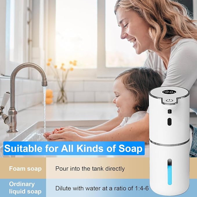 OHIFAST 2 Pack Automatic Foaming Soap Dispenser Touchless, USB Rechargeable - Image 6