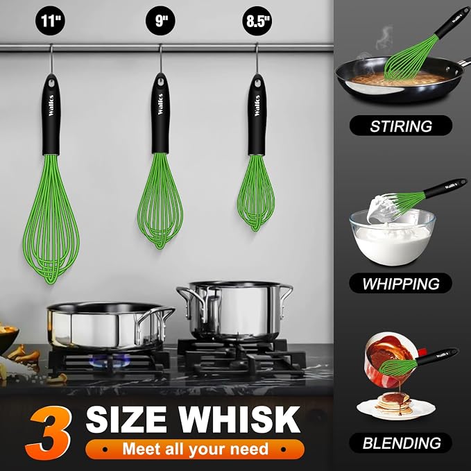 Walfos Silicone Whisk, Rubber Whisks - Image 2