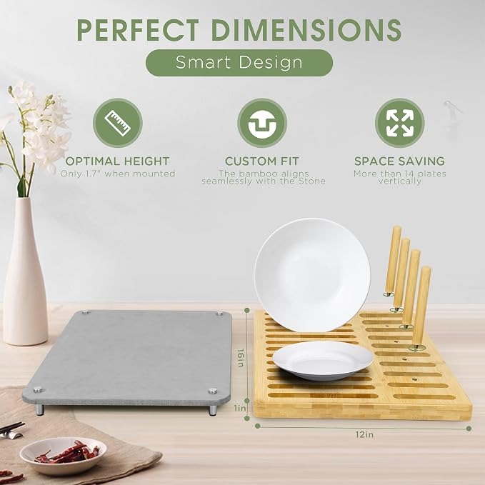 Sofort Stone Drying Mat for Kitchen Counter, Quick Dry Ultra Absorbent Dish - Image 4