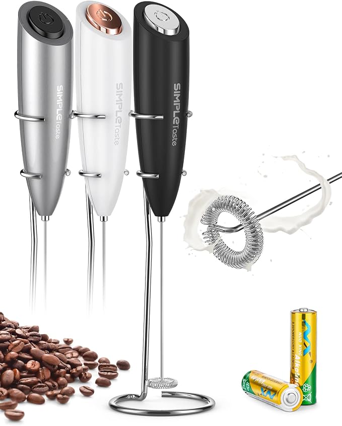 SIMPLETASTE Milk Frother Handheld Electric Foam Maker, Drink Mixer by SIMPLETaste