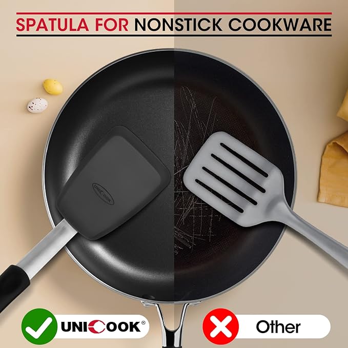 Unicook Flexible Silicone Spatula, 600F Heat Resistant, Crepes and More - Image 5