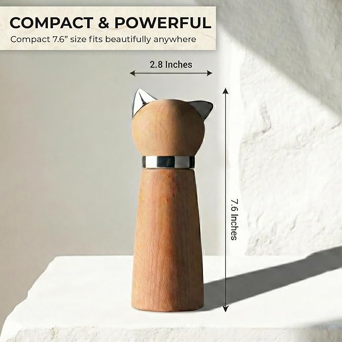 Ryevalley Wood Cat Pepper Grinder - Image 3