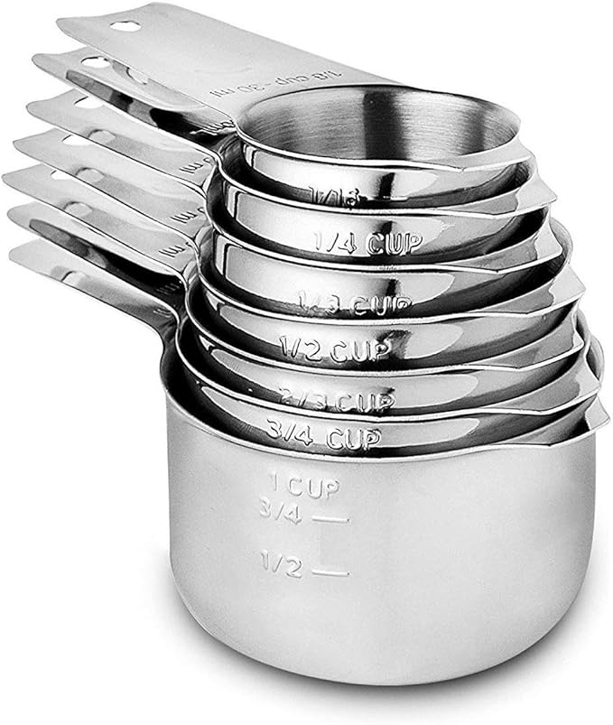Measuring Cups Stainless Steel 7 Piece Stackable Set by CozyKit