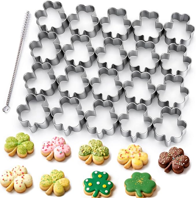 AIERSA Mini Shamrock Cookie Cutter, St Patricks Day Cookie Cutters, 1 Inch Tiny by AIERSA