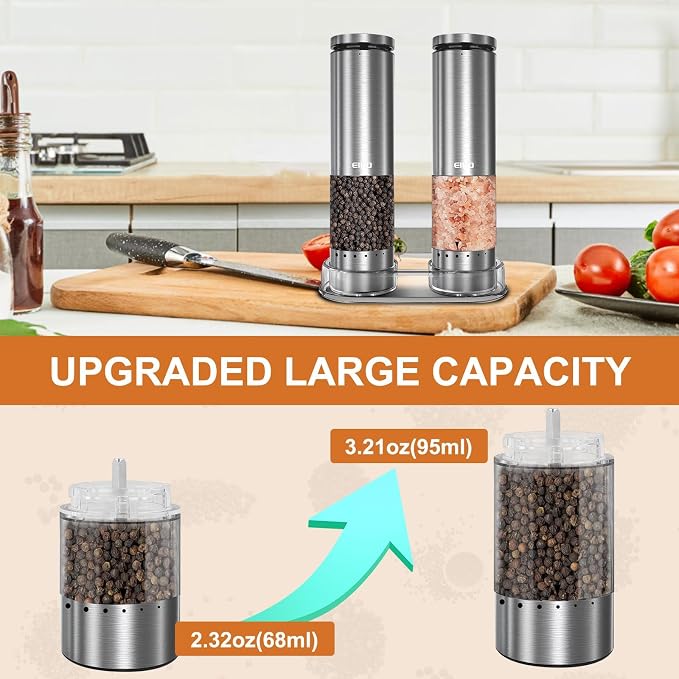 Electric Salt and Pepper Grinder Set Rechargeable, Automatic Salt and Pepper - Image 7
