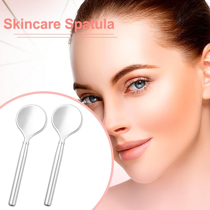 Pndeyo 3pcs Mini Metal Makeup Spoon, Reusable Cosmetic Cream Spatulas, Skincare - Image 4