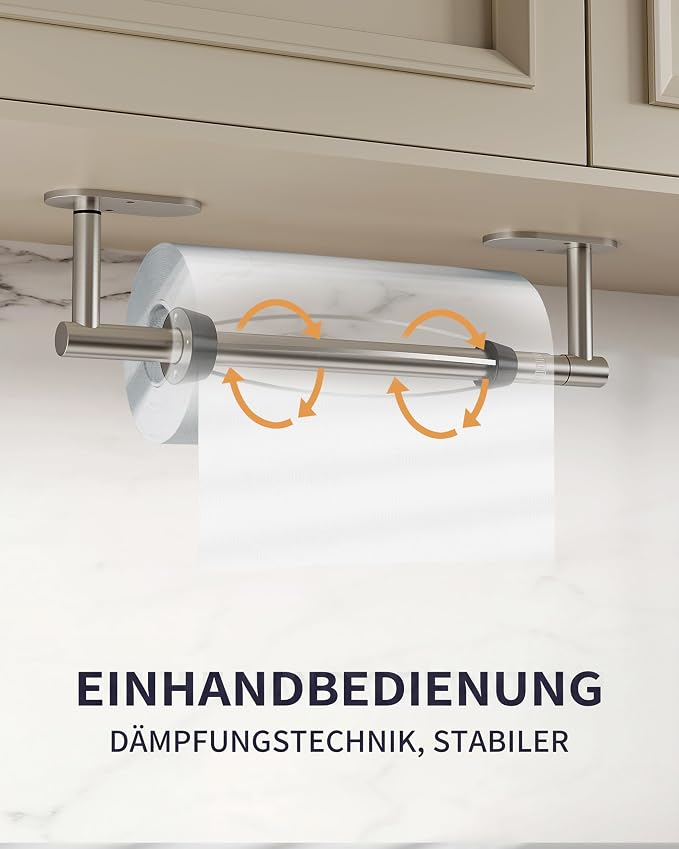 Paper Towel Holder Under Cabinet, Self Adhesive or Wall Mount - Image 3