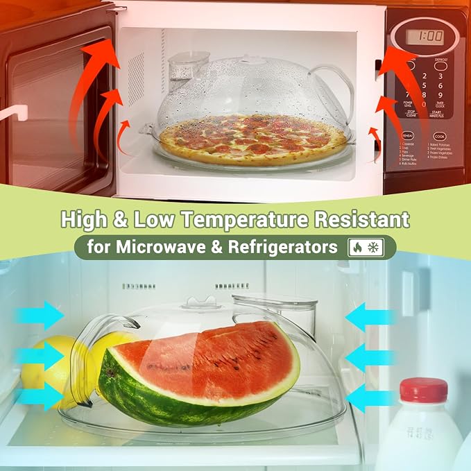 Microwave Splatter Cover, Protect Food Splashes, Dish Bowl Plate Serving Lid - Image 2