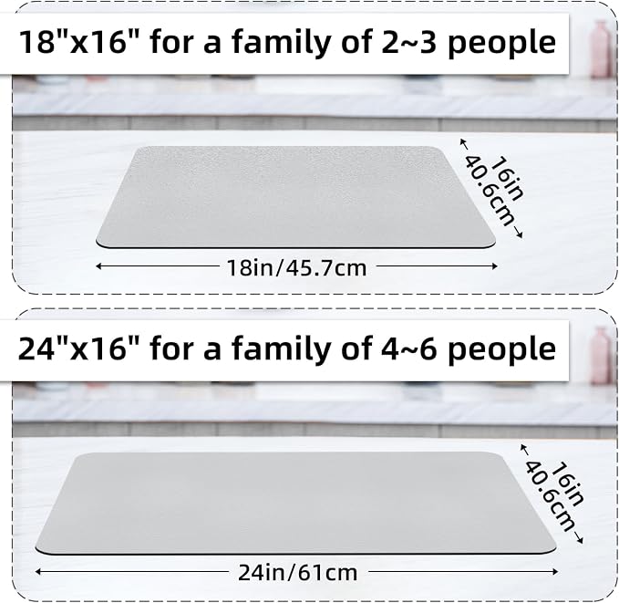 LOPNUR Kitchen Dish Drying Mat, Diatomite Coffee Mat, Super Absorbent Dish - Image 4