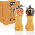 Salt and Pepper Grinder Set Wooden Pepper Salt Grinder Set Manual Pepper Mill by VEIZIBEELtd