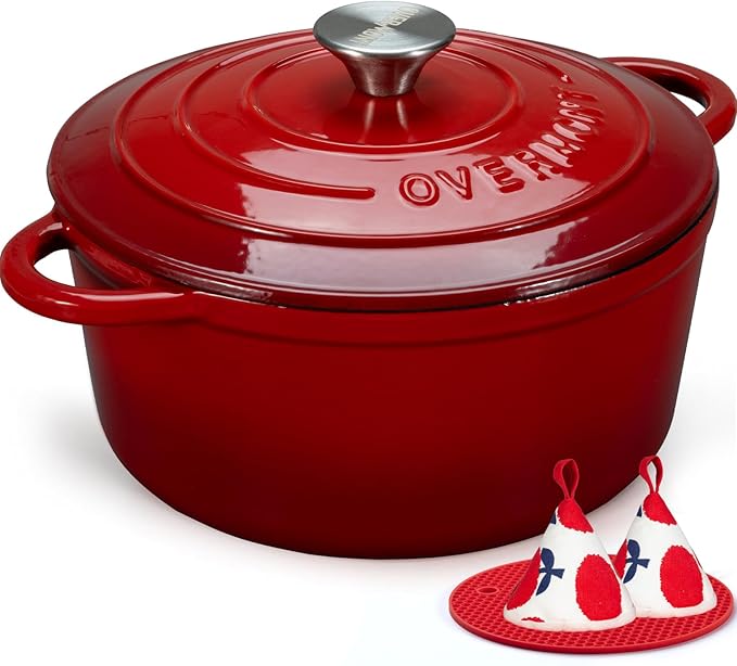 Overmont 5.5QT Enameled Cast Iron Dutch Oven by Overmont