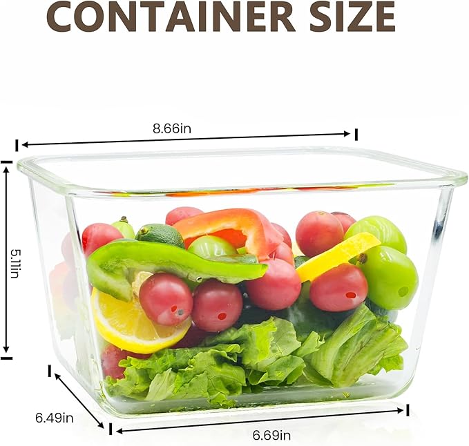 2 Pack Large Glass Storage Containers - Image 2